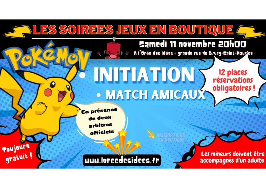 Les soirées jeux en boutique - Spéciale pokémon !